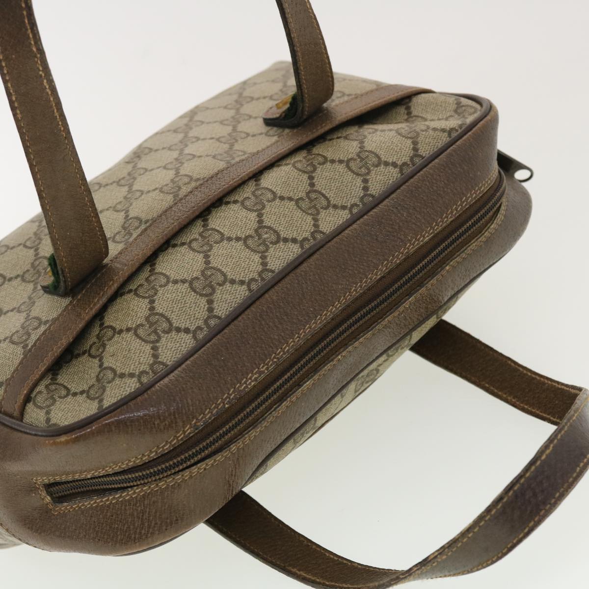 GUCCI GG Canvas Web Sherry Line Hand Bag Beige Red Green 24.02.053 rd4756