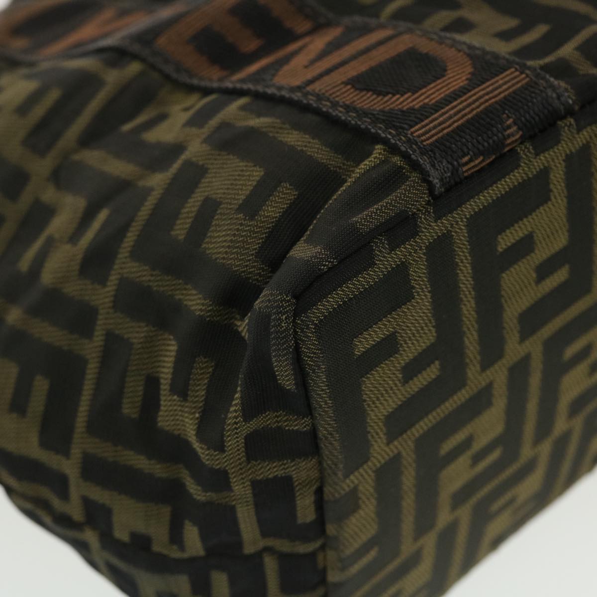 FENDI Zucca Canvas Hand Bag Black Brown rd4762