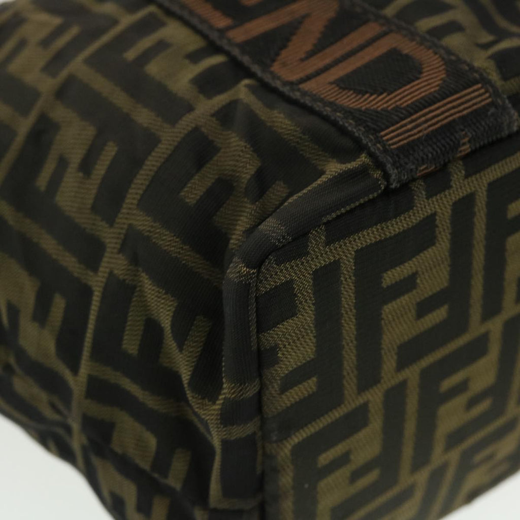 FENDI Zucca Canvas Hand Bag Black Brown rd4762