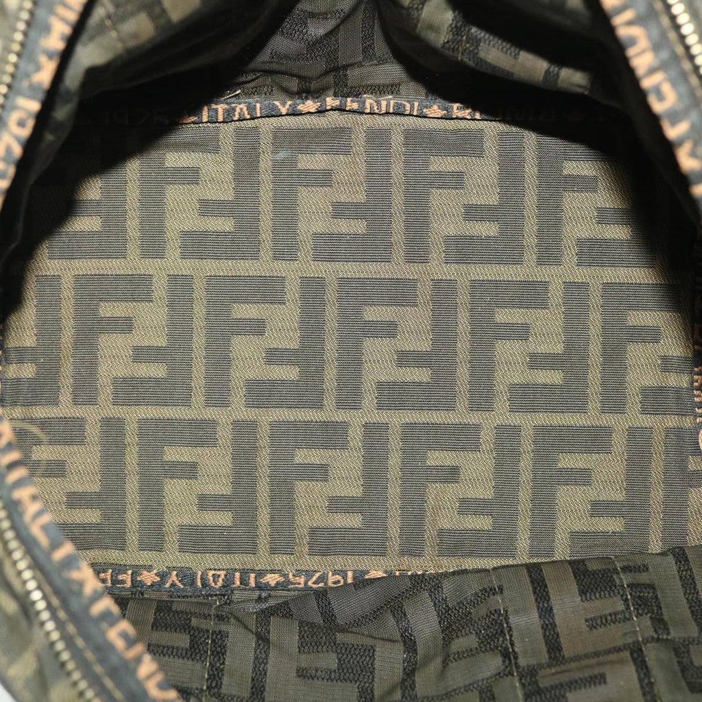 FENDI Zucca Canvas Hand Bag Black Brown rd4762