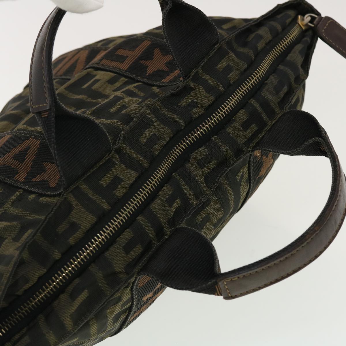 FENDI Zucca Canvas Hand Bag Black Brown rd4762