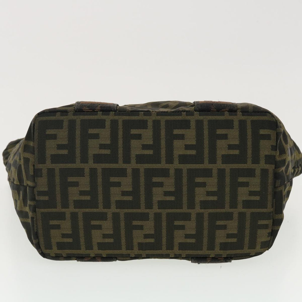 FENDI Zucca Canvas Hand Bag Black Brown rd4762