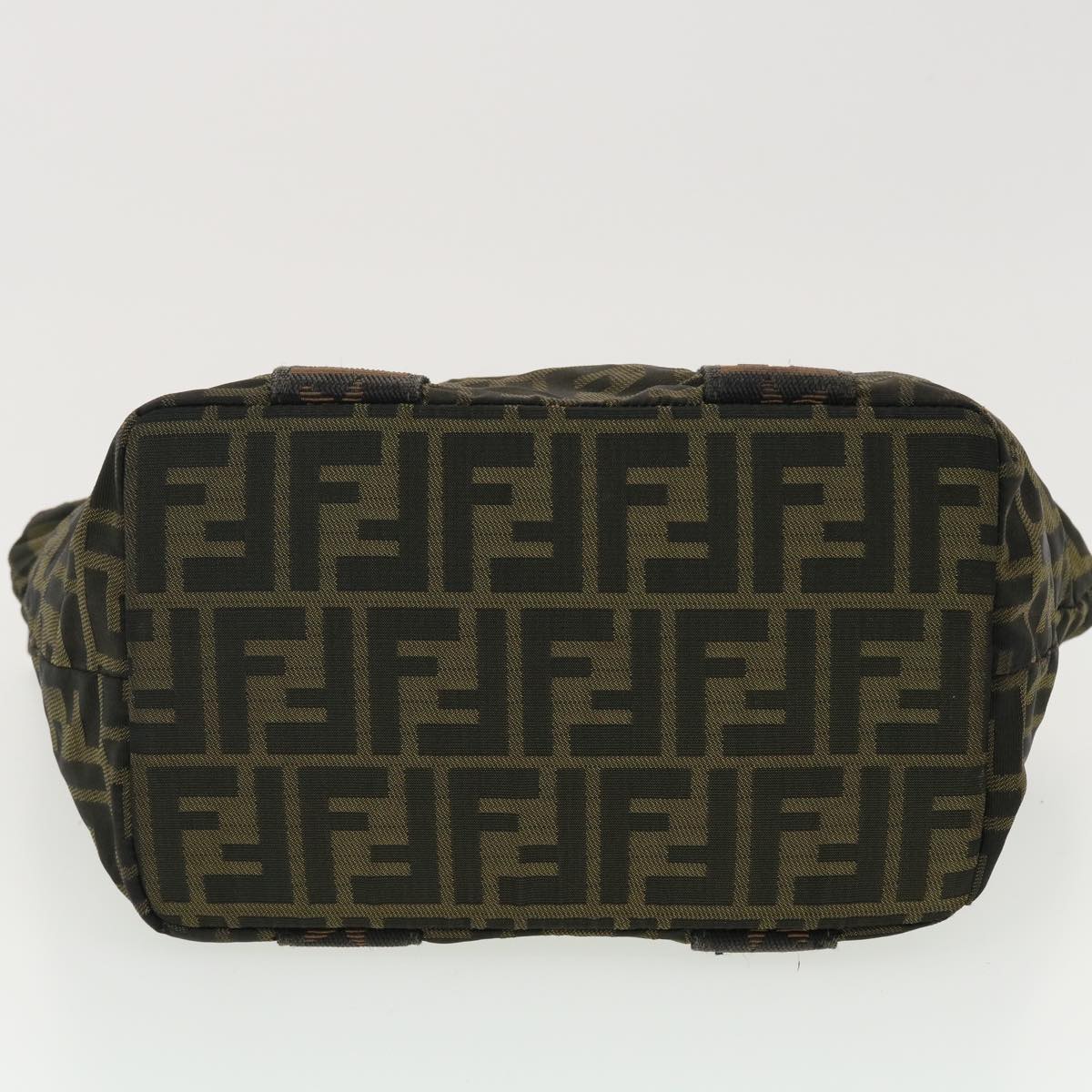 FENDI Zucca Canvas Hand Bag Black Brown rd4762