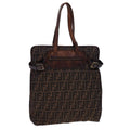FENDI Zucca Canvas Tote Bag Nylon Brown Black rd4786