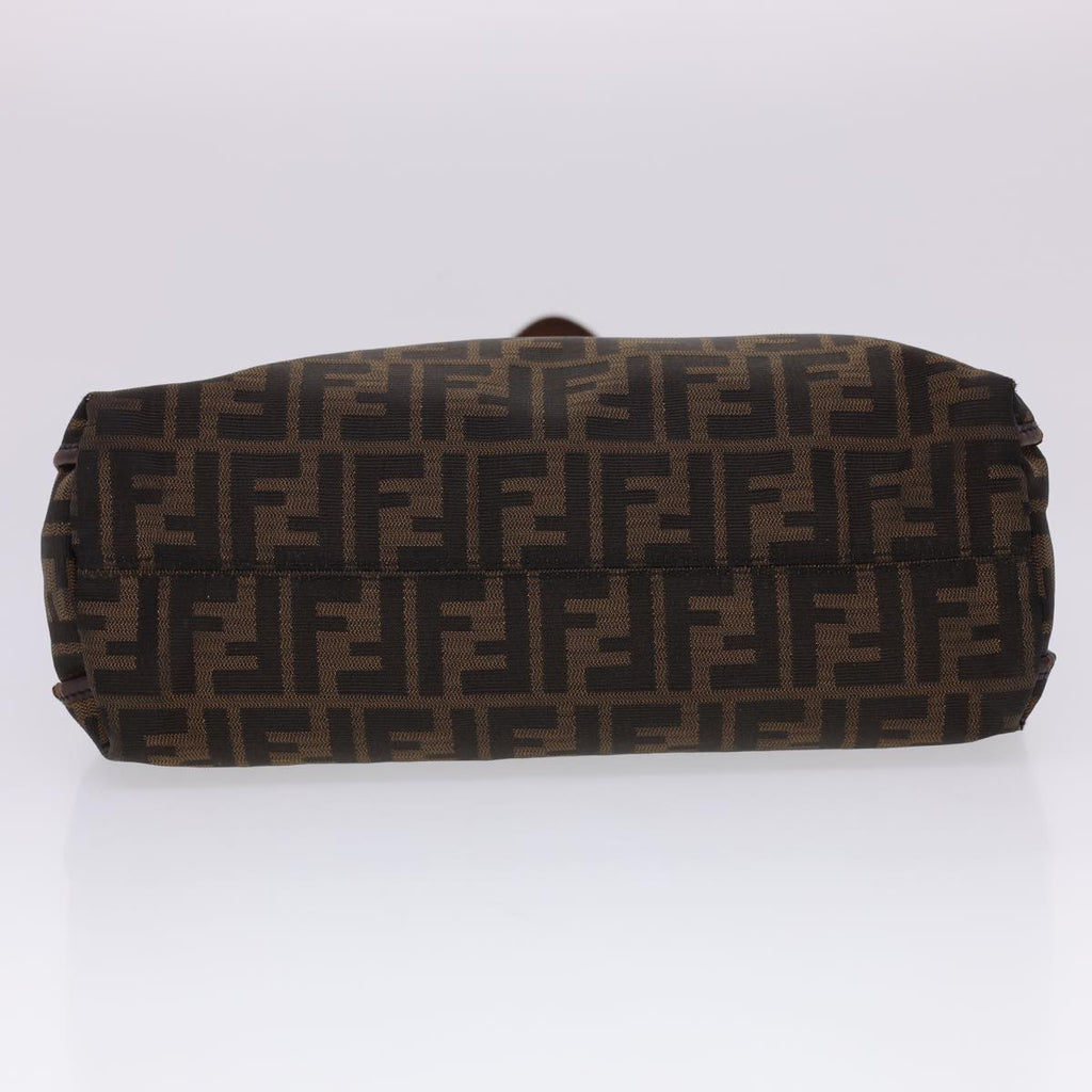 FENDI Zucca Canvas Tote Bag Nylon Brown Black rd4786