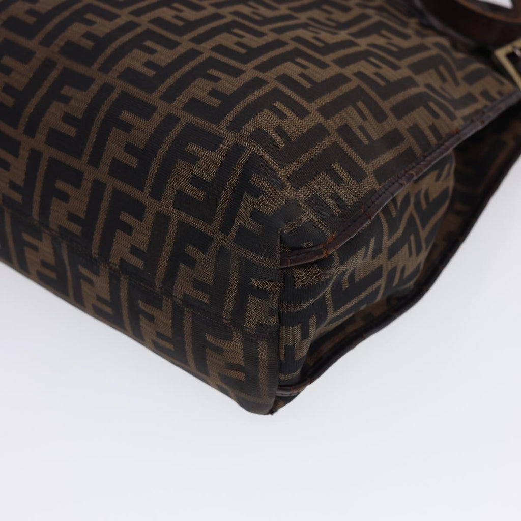 FENDI Zucca Canvas Tote Bag Nylon Brown Black rd4786