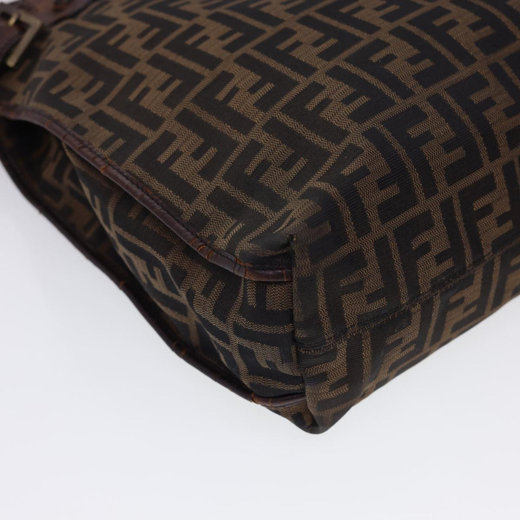 FENDI Zucca Canvas Tote Bag Nylon Brown Black rd4786