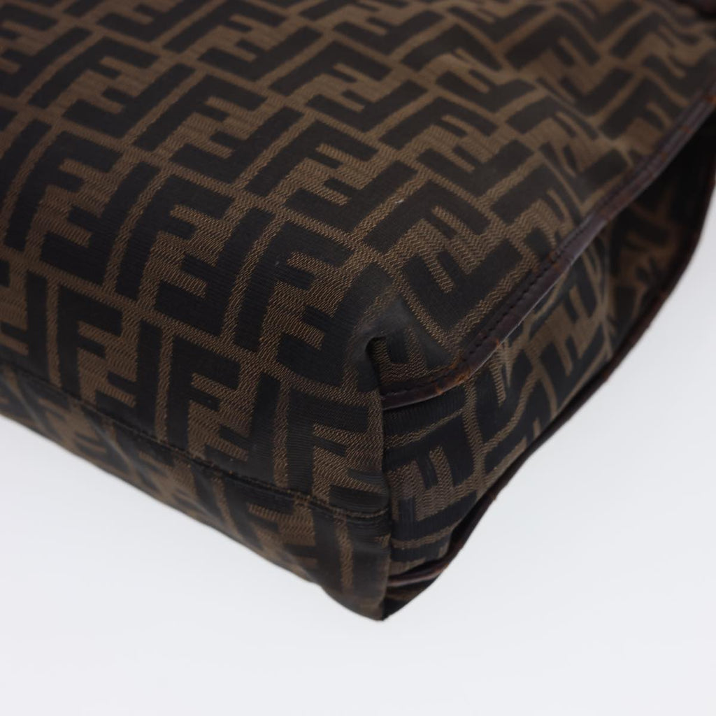FENDI Zucca Canvas Tote Bag Nylon Brown Black rd4786