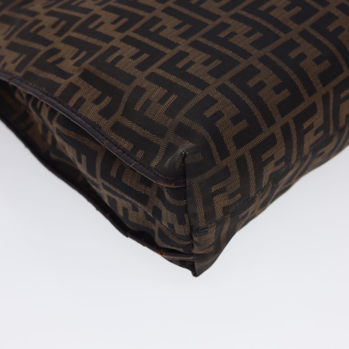 FENDI Zucca Canvas Tote Bag Nylon Brown Black rd4786
