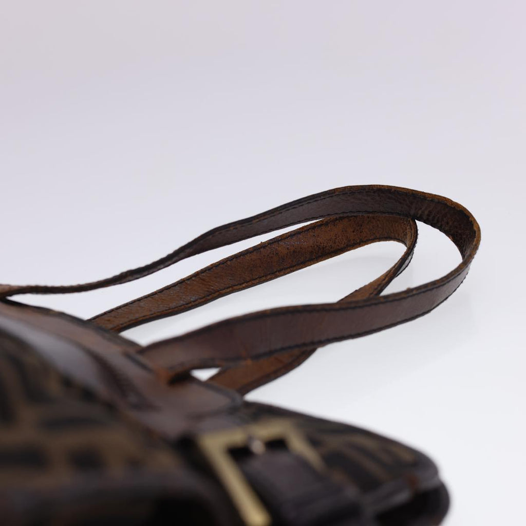 FENDI Zucca Canvas Tote Bag Nylon Brown Black rd4786
