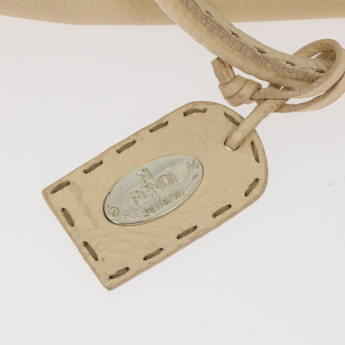 FENDI Celeria Hand Bag Leather Beige rd4791