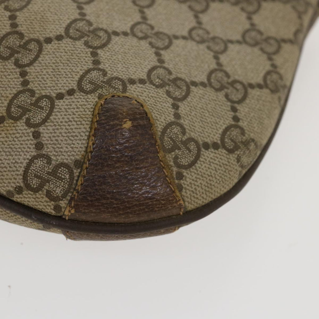 GUCCI GG Canvas Web Sherry Line Shoulder Bag PVC Leather Beige Green rd4793
