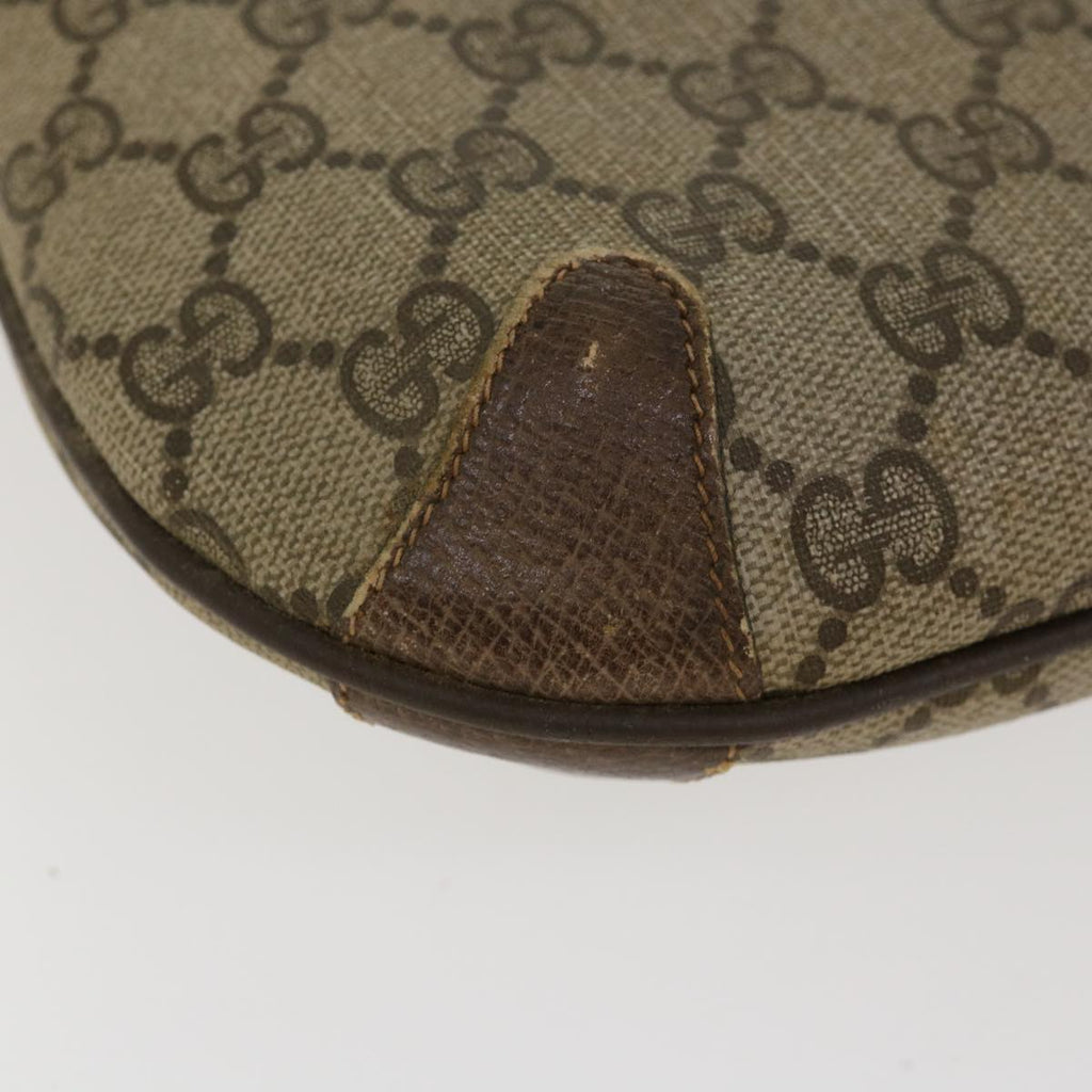 GUCCI GG Canvas Web Sherry Line Shoulder Bag PVC Leather Beige Green rd4793