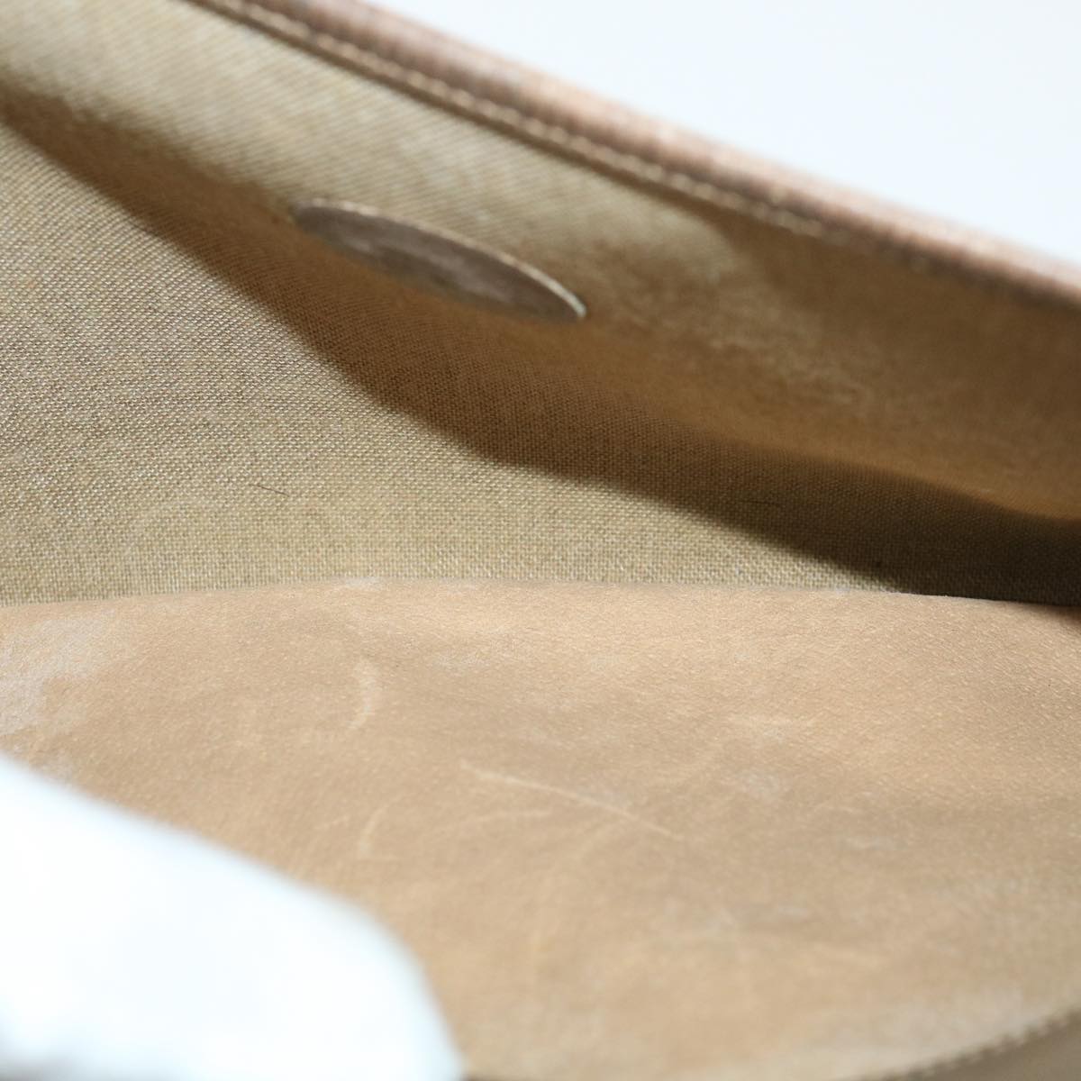 GUCCI GG Canvas Web Sherry Line Shoulder Bag PVC Leather Beige Green rd4793