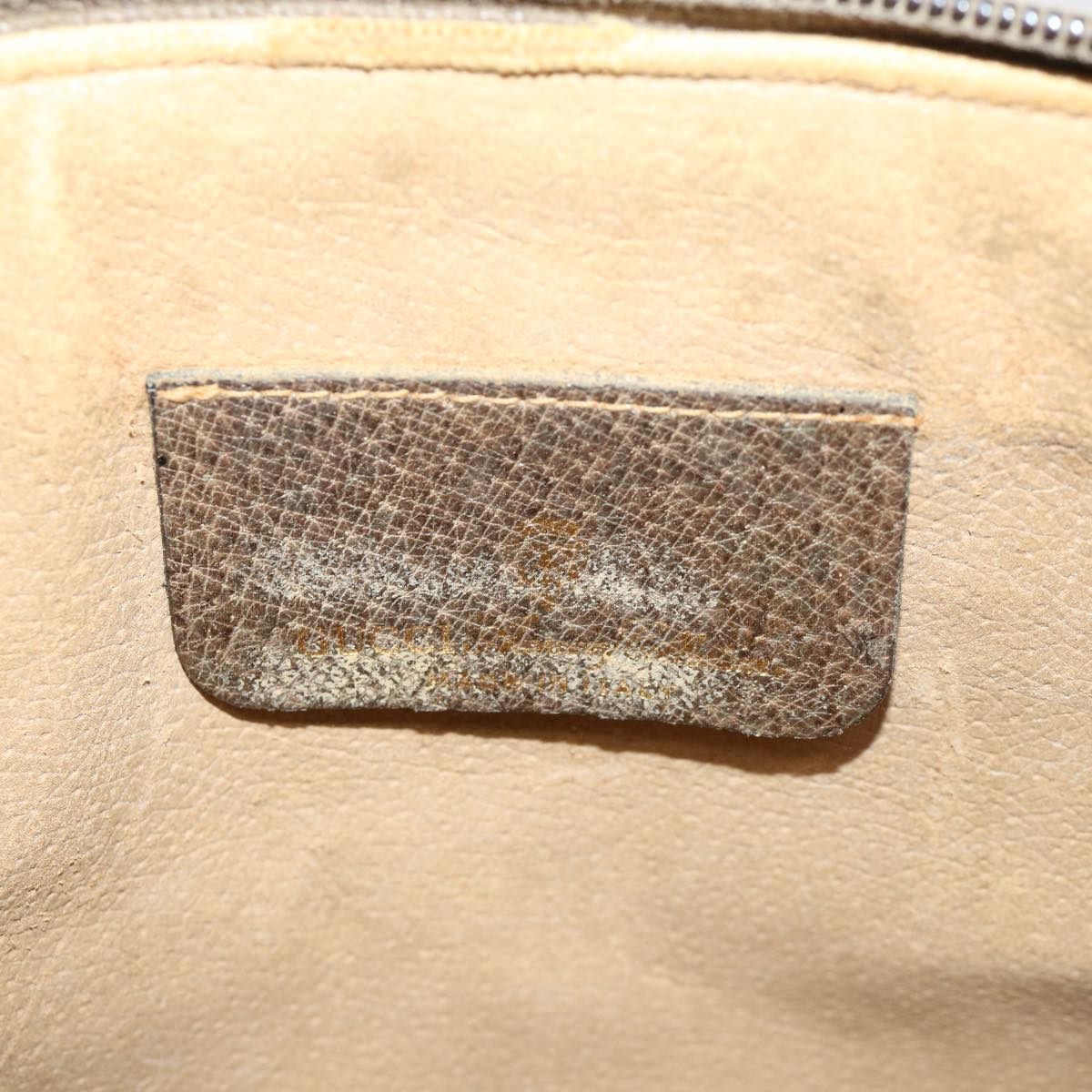 GUCCI GG Canvas Web Sherry Line Shoulder Bag PVC Leather Beige Green rd4793