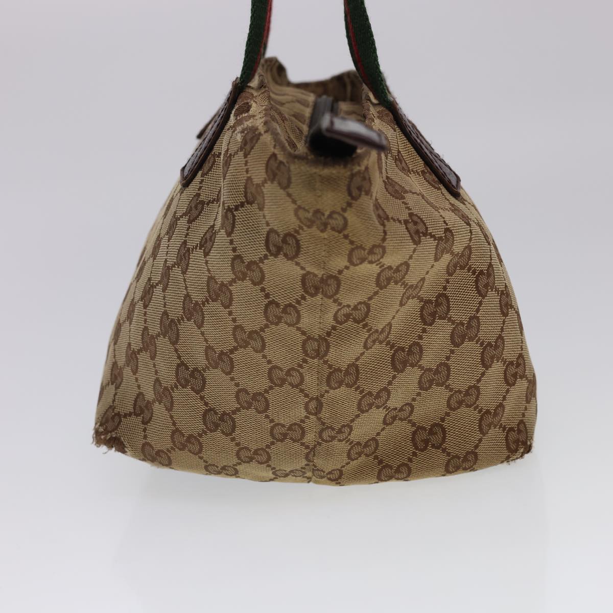GUCCI GG Canvas Web Sherry Line Tote Bag Beige Red Green 131228 rd4865
