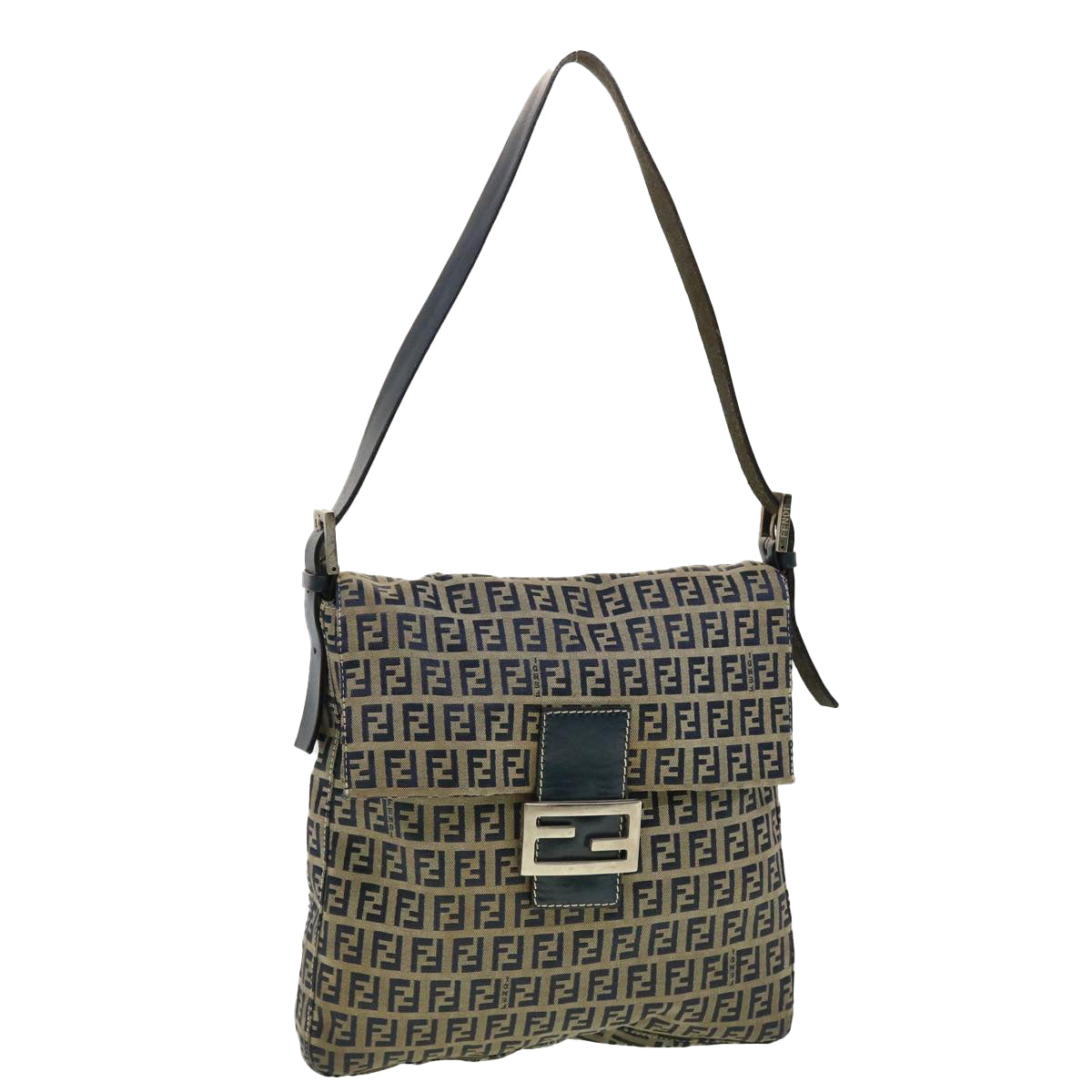 FENDI Zucchino Canvas Mamma bucket Shoulder Bag Navy 2390.26730.018 rd4873