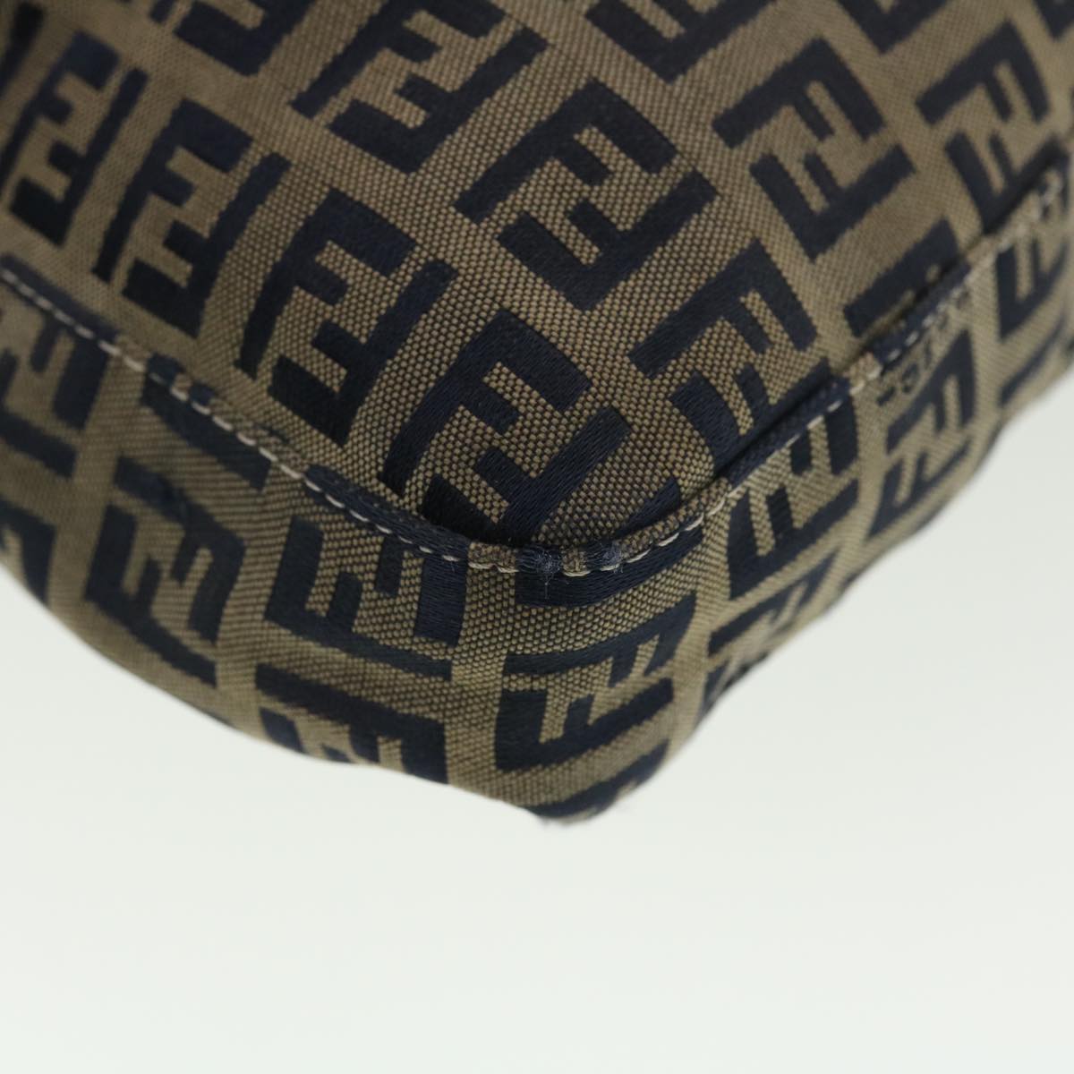 FENDI Zucchino Canvas Mamma bucket Shoulder Bag Navy 2390.26730.018 rd4873