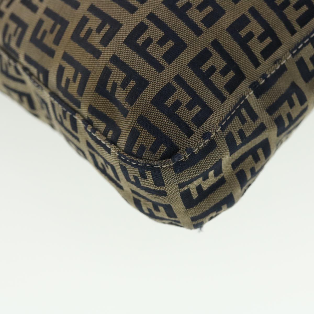 FENDI Zucchino Canvas Mamma bucket Shoulder Bag Navy 2390.26730.018 rd4873