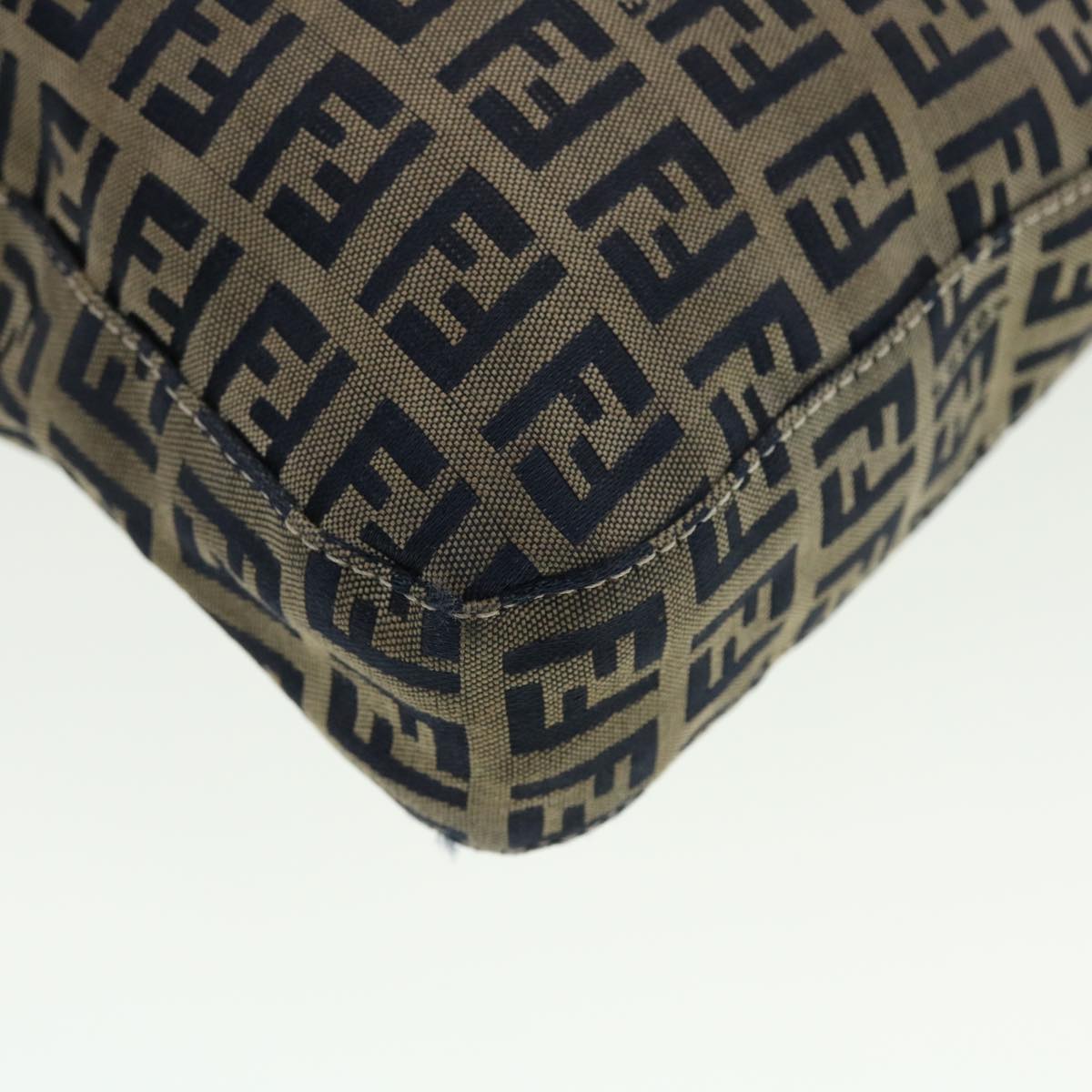 FENDI Zucchino Canvas Mamma bucket Shoulder Bag Navy 2390.26730.018 rd4873