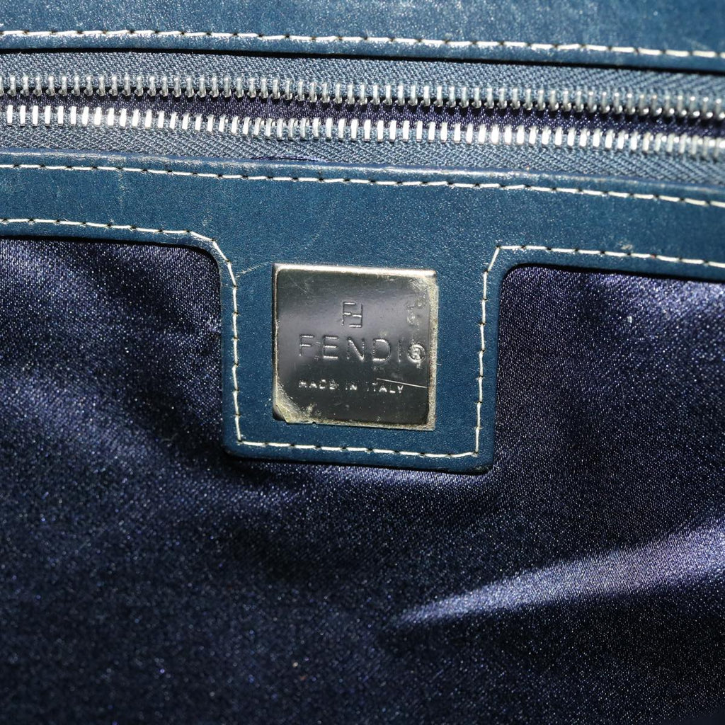 FENDI Zucchino Canvas Mamma bucket Shoulder Bag Navy 2390.26730.018 rd4873