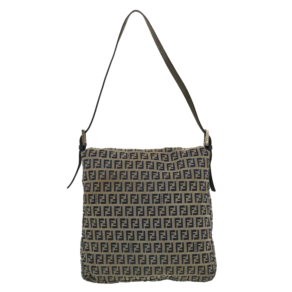 FENDI Zucchino Canvas Mamma bucket Shoulder Bag Navy 2390.26730.018 rd4873