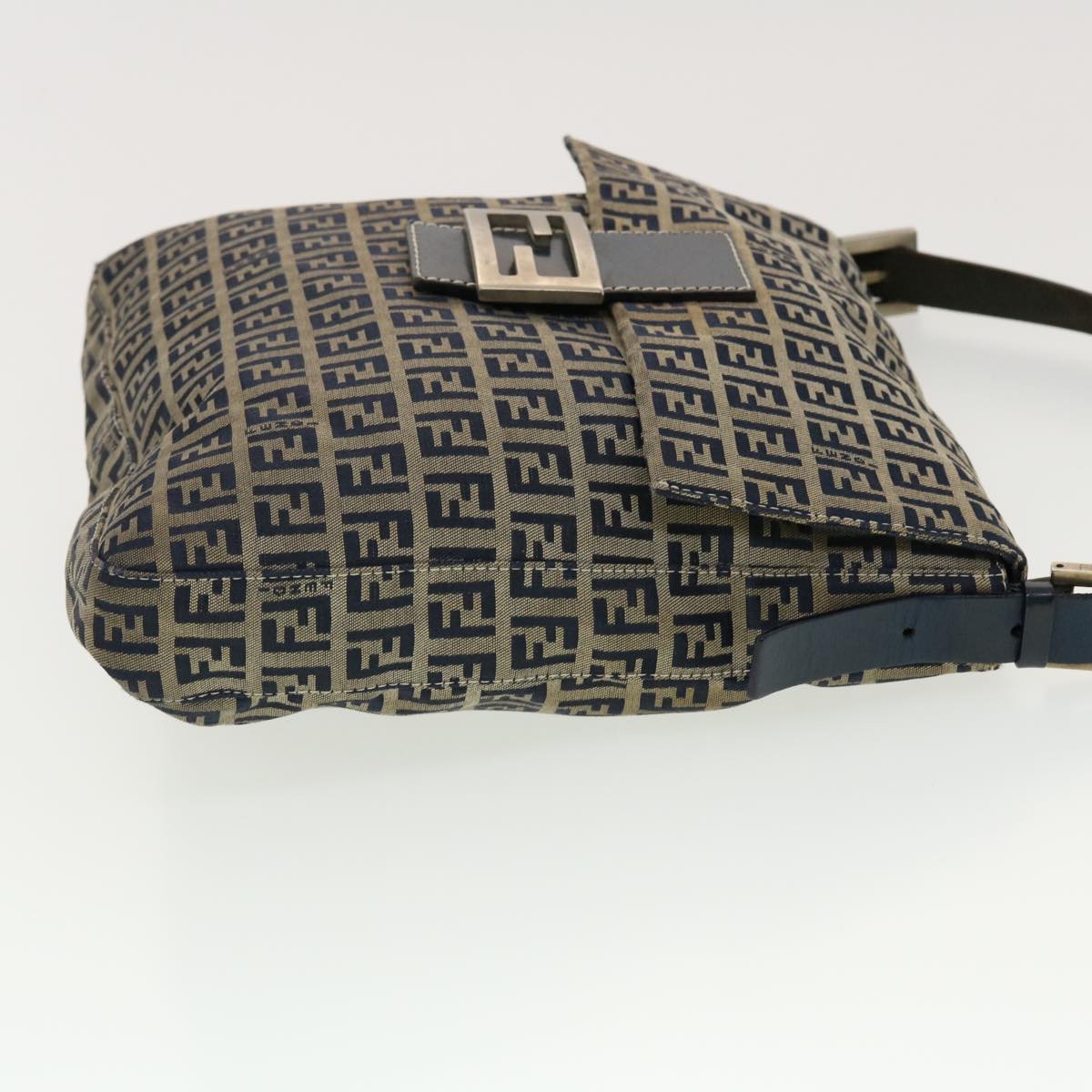 FENDI Zucchino Canvas Mamma bucket Shoulder Bag Navy 2390.26730.018 rd4873