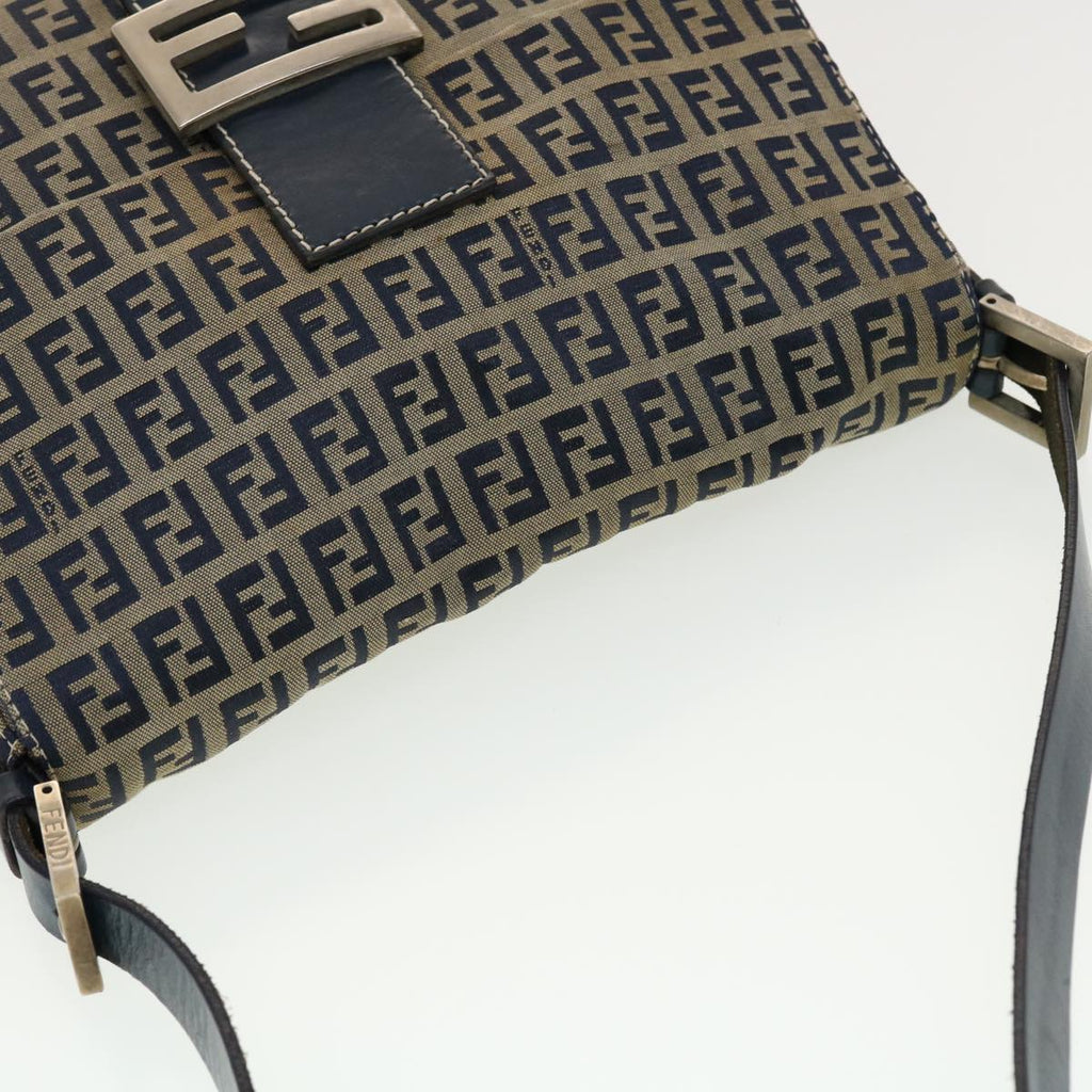 FENDI Zucchino Canvas Mamma bucket Shoulder Bag Navy 2390.26730.018 rd4873