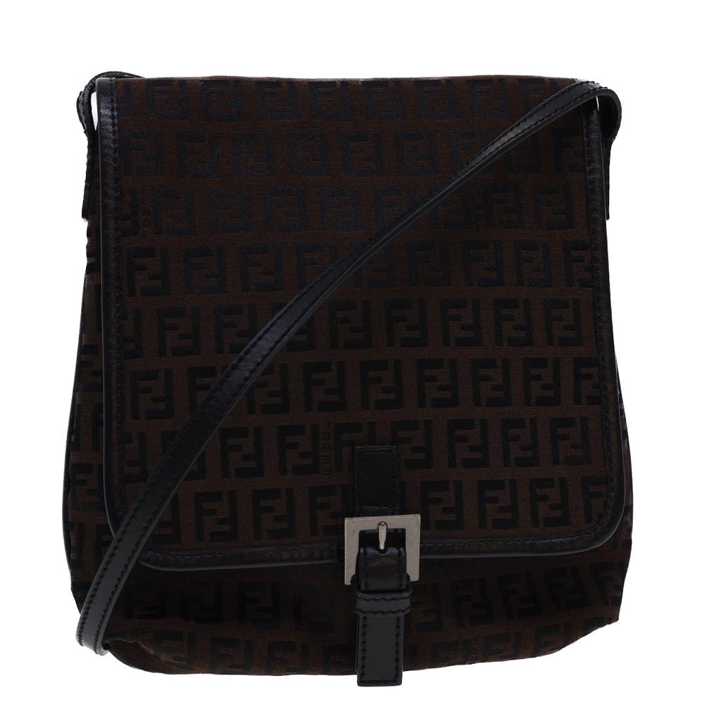 FENDI Zucchino Canvas Shoulder Bag Brown 2354/8BT052/JQ5/039 rd4875