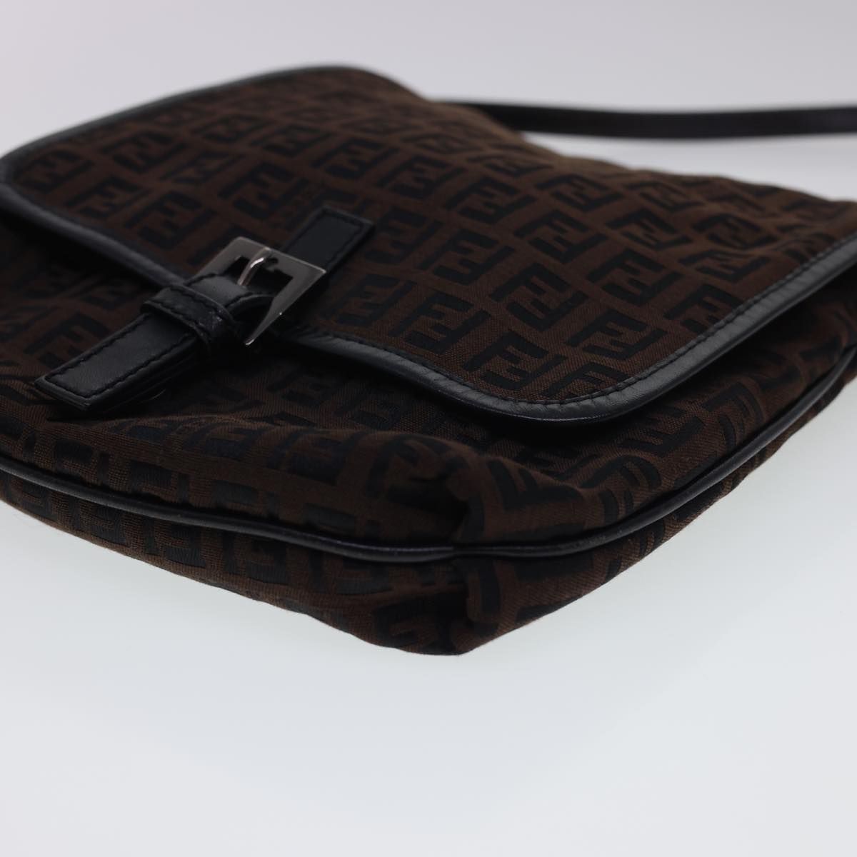 FENDI Zucchino Canvas Shoulder Bag Brown 2354/8BT052/JQ5/039 rd4875