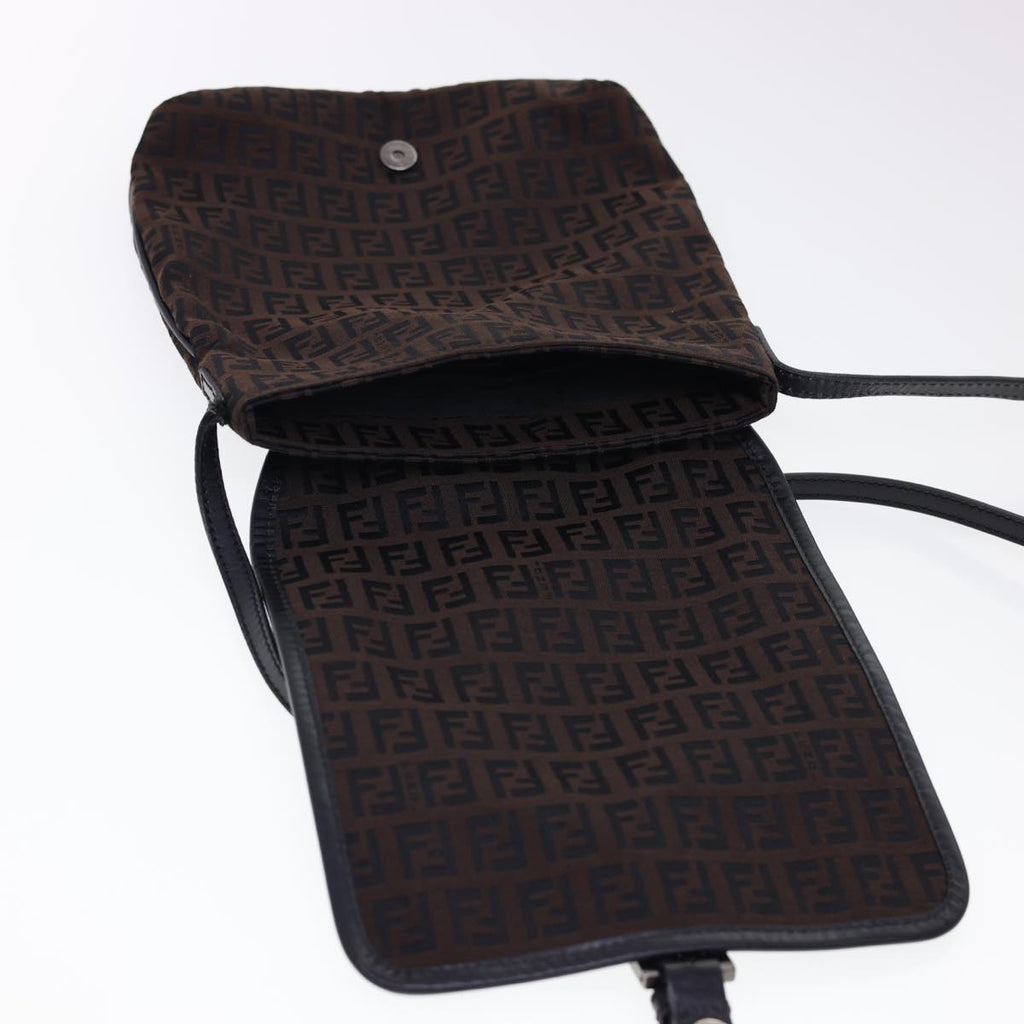 FENDI Zucchino Canvas Shoulder Bag Brown 2354/8BT052/JQ5/039 rd4875
