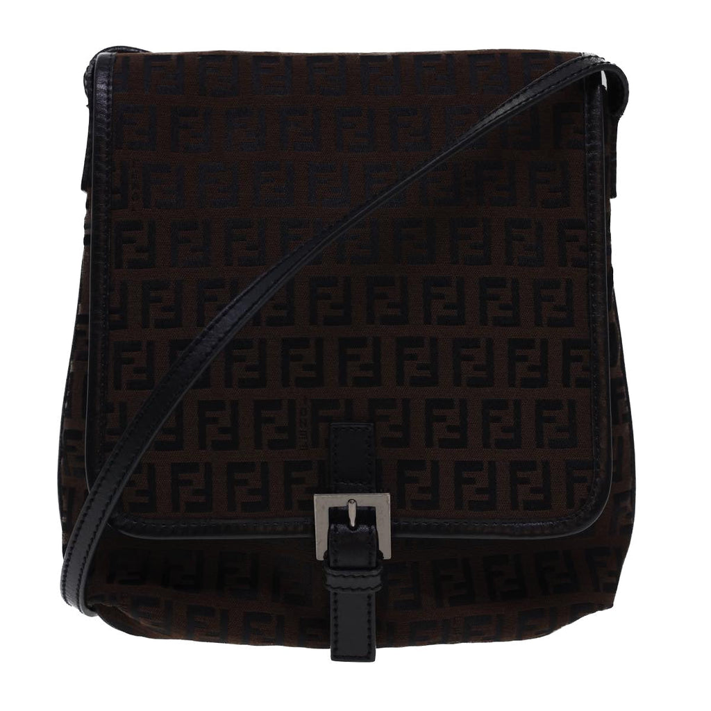 FENDI Zucchino Canvas Shoulder Bag Brown 2354/8BT052/JQ5/039 rd4875