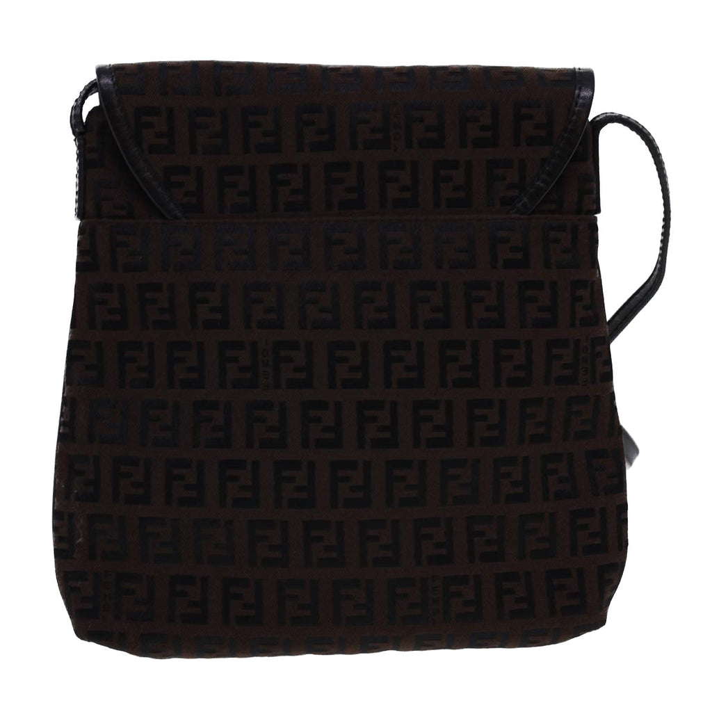 FENDI Zucchino Canvas Shoulder Bag Brown 2354/8BT052/JQ5/039 rd4875