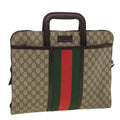 GUCCI GG Canvas Web Sherry Line Hand Bag Beige Red Green 152604 rd4886