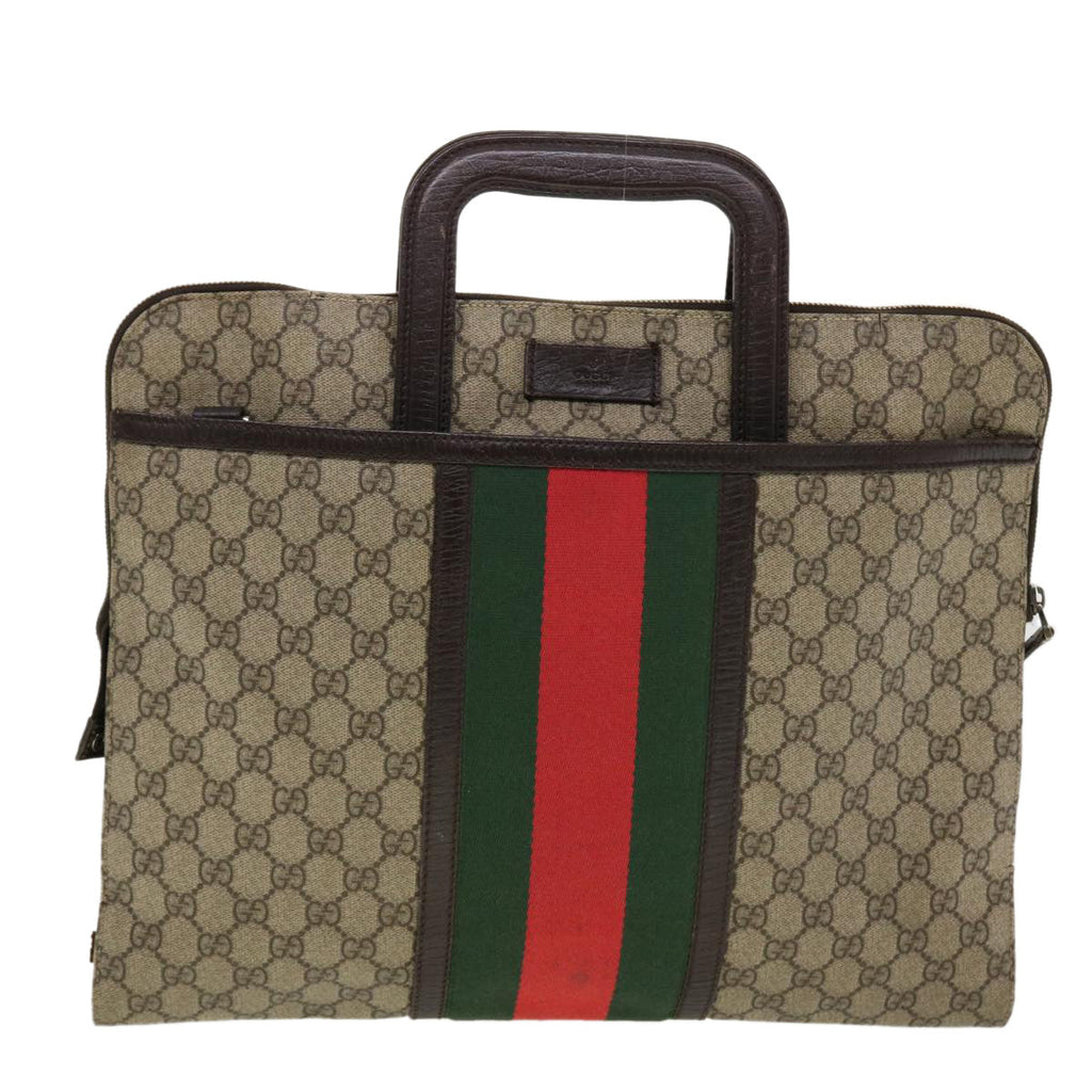 GUCCI GG Canvas Web Sherry Line Hand Bag Beige Red Green 152604 rd4886