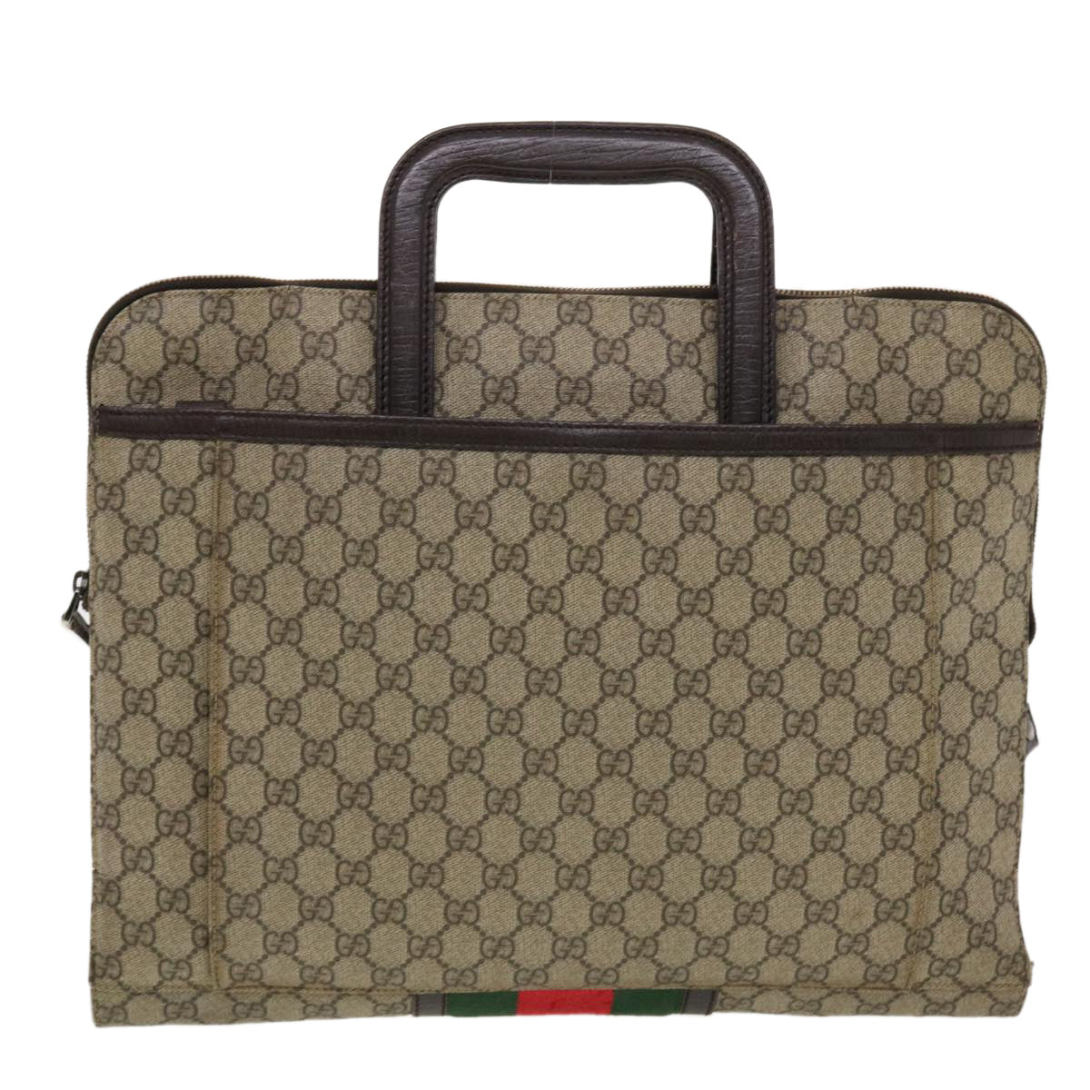GUCCI GG Canvas Web Sherry Line Hand Bag Beige Red Green 152604 rd4886