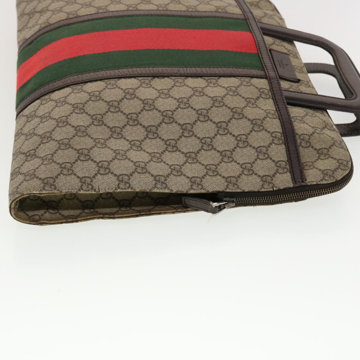 GUCCI GG Canvas Web Sherry Line Hand Bag Beige Red Green 152604 rd4886