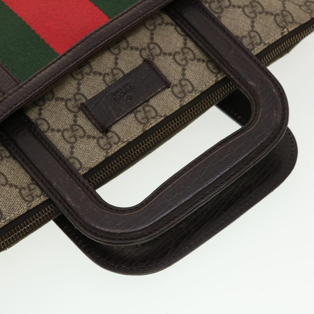 GUCCI GG Canvas Web Sherry Line Hand Bag Beige Red Green 152604 rd4886