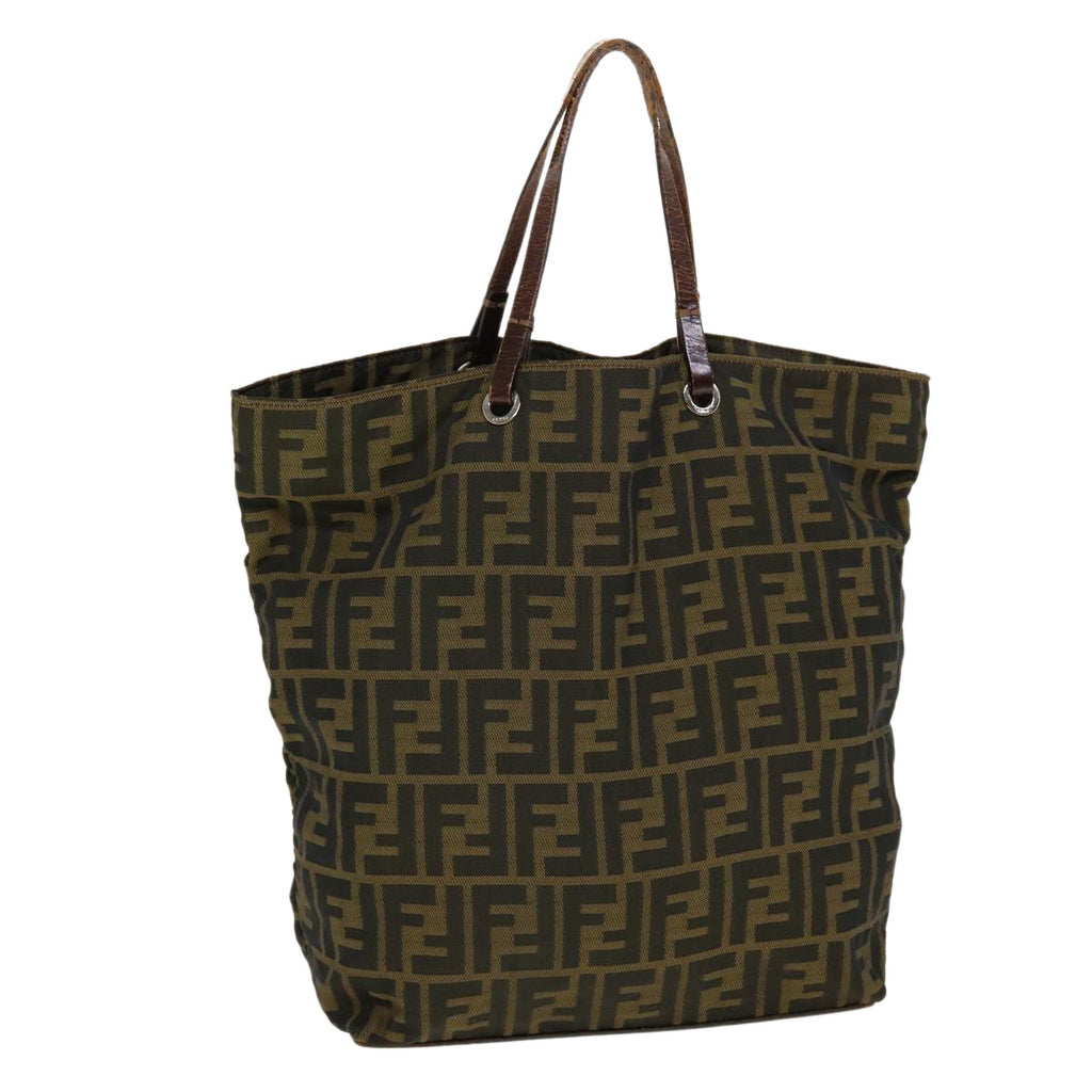 FENDI Zucca Canvas Tote Bag Black Brown 2288-26598-099 rd4904