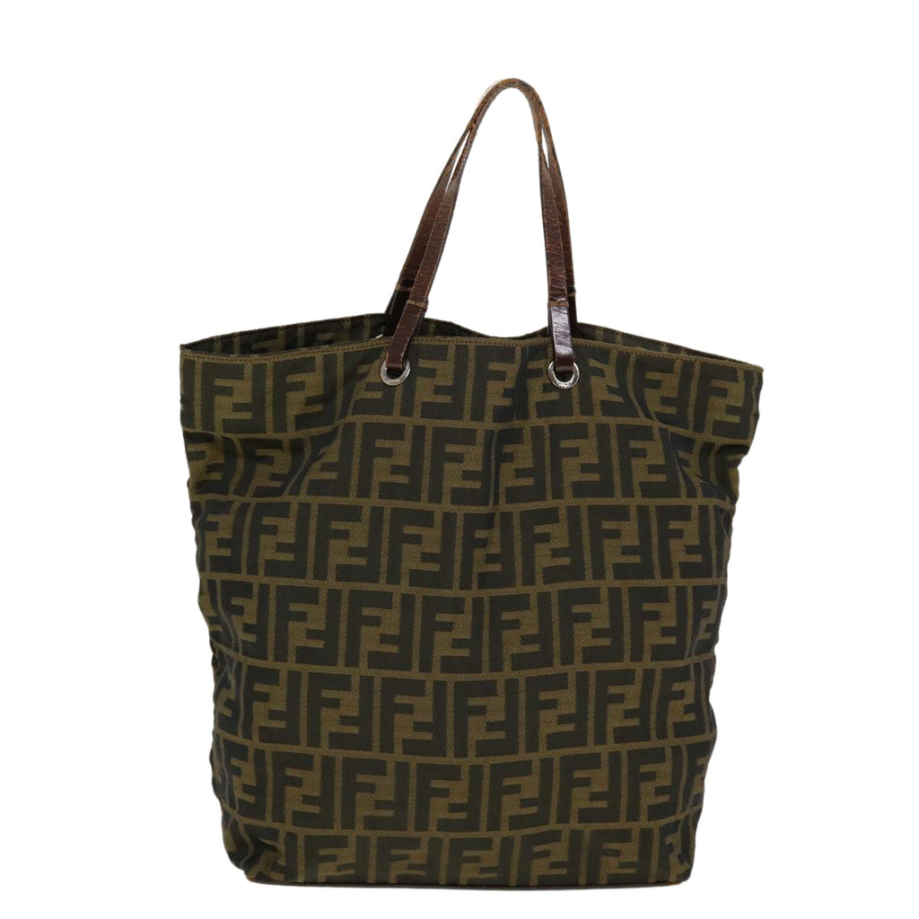 FENDI Zucca Canvas Tote Bag Black Brown 2288-26598-099 rd4904
