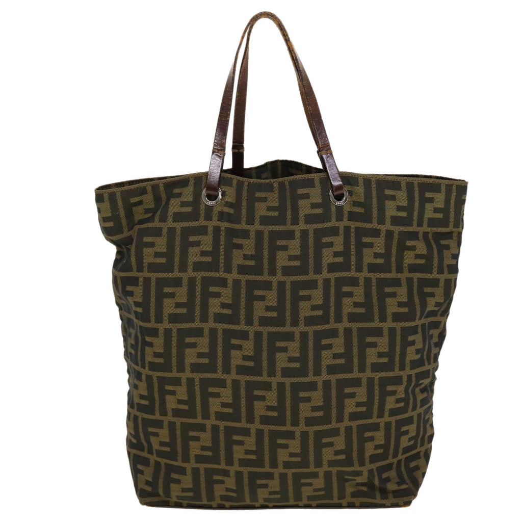 FENDI Zucca Canvas Tote Bag Black Brown 2288-26598-099 rd4904