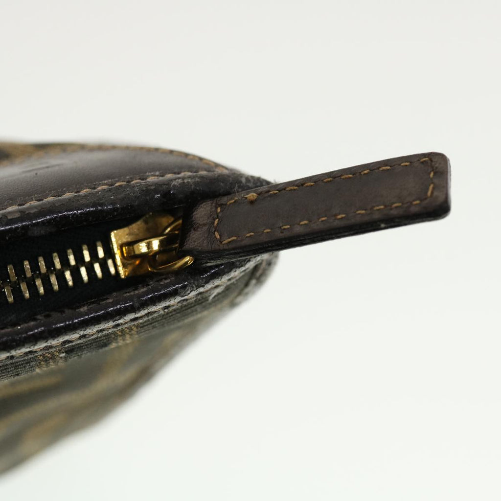 FENDI Zucca Canvas Clutch Bag Black Brown rd4921