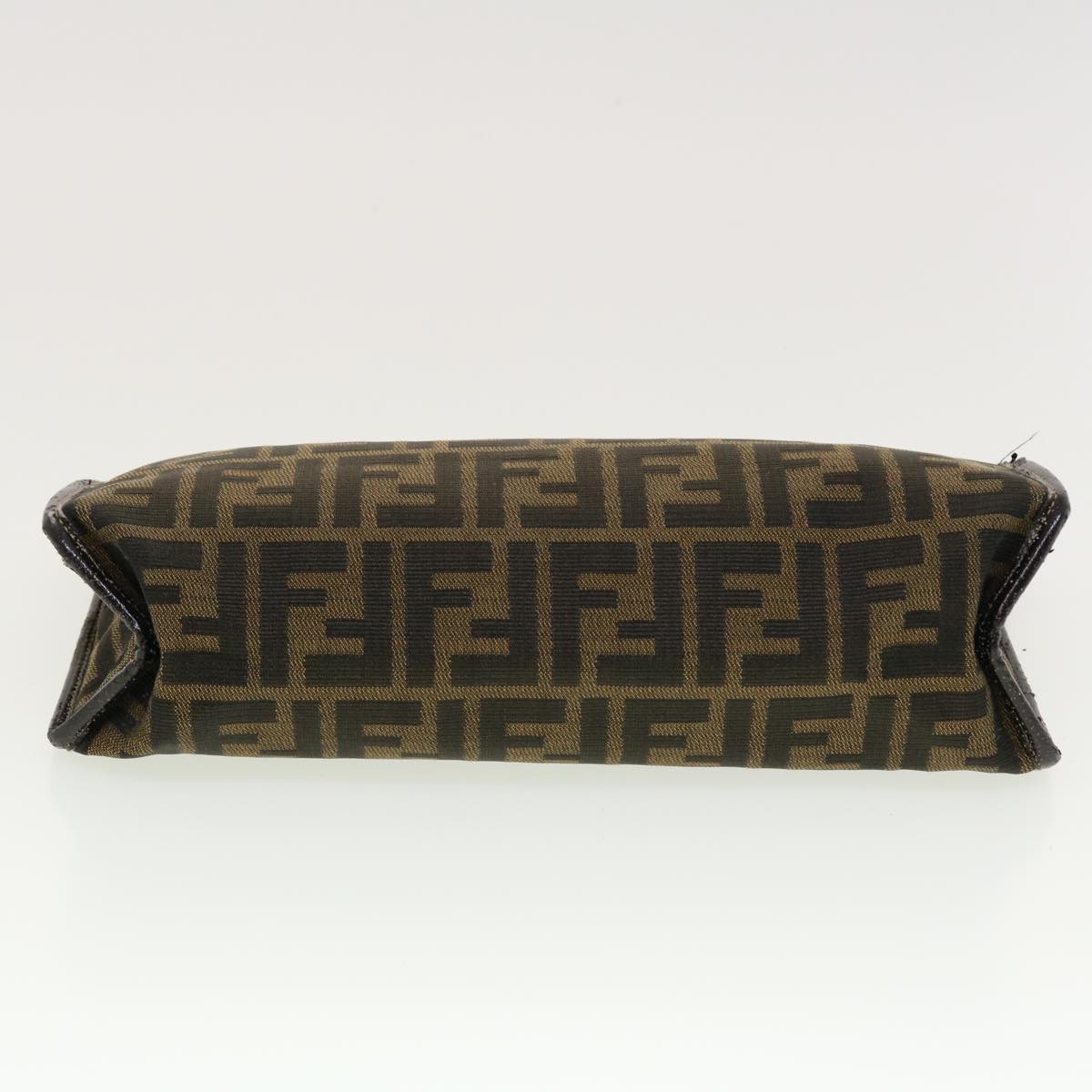 FENDI Zucca Canvas Clutch Bag Black Brown rd4921