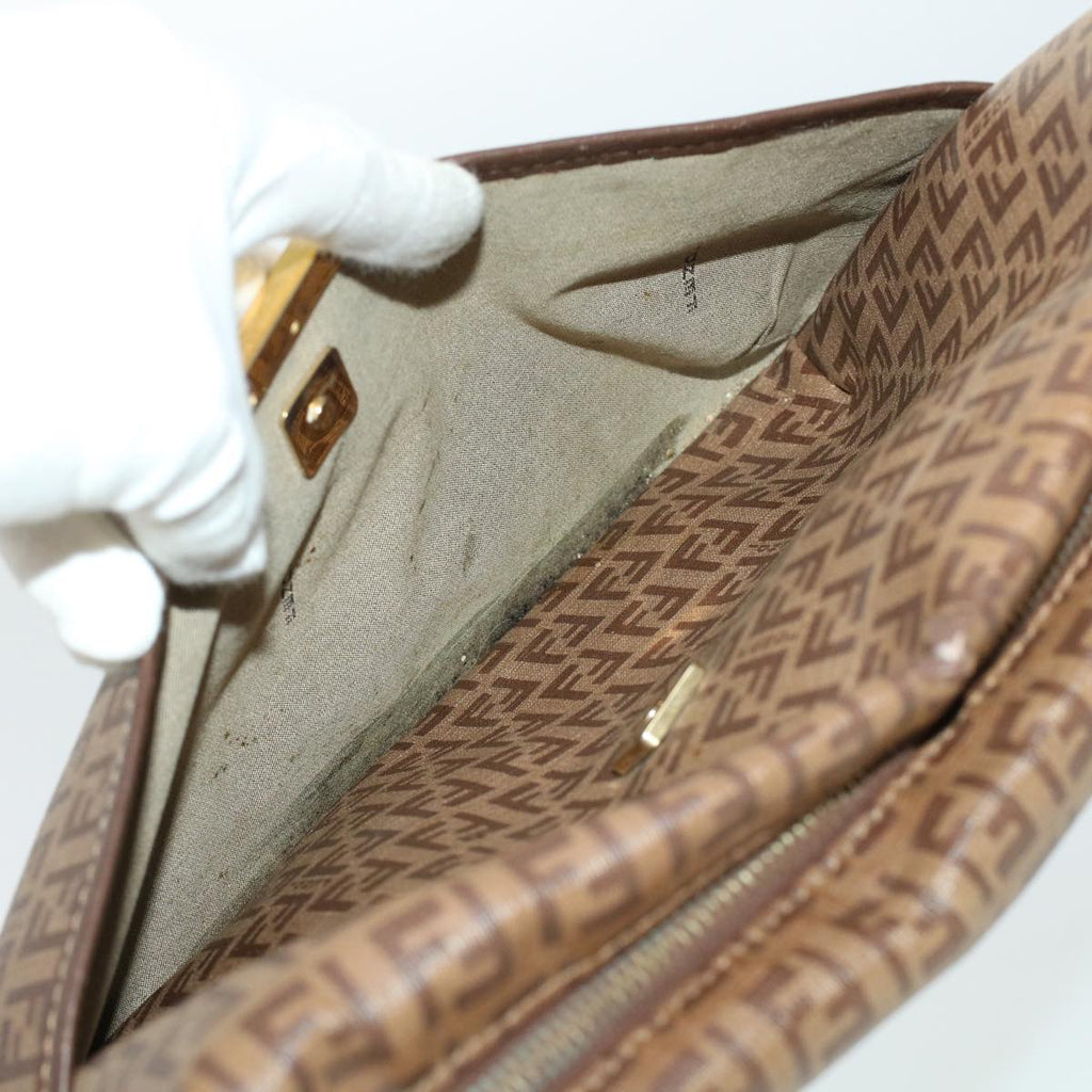 FENDI Zucchino Canvas Shoulder Bag Brown 8BT206-FB5 129-2580 rd4934