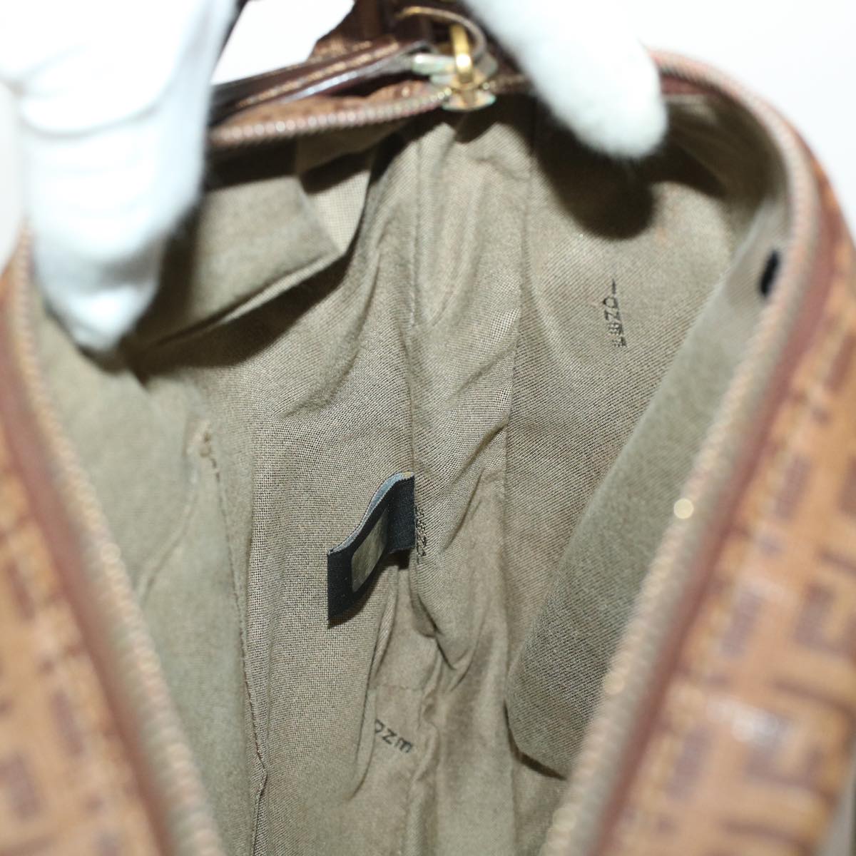 FENDI Zucchino Canvas Shoulder Bag Brown 8BT206-FB5 129-2580 rd4934