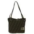 FENDI Zucca Canvas Shoulder Bag Black Brown 2228-26633-008 rd4980