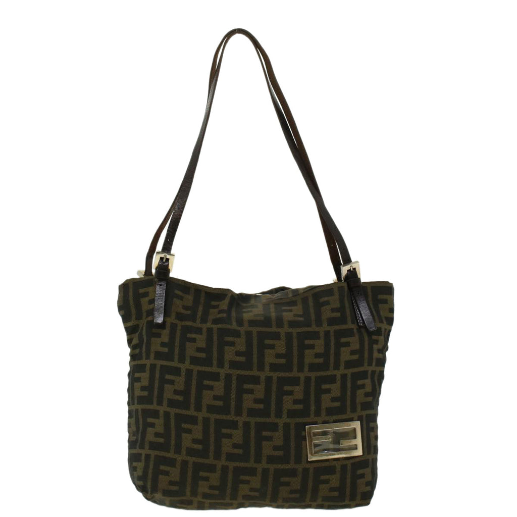 FENDI Zucca Canvas Shoulder Bag Black Brown 2228-26633-008 rd4980