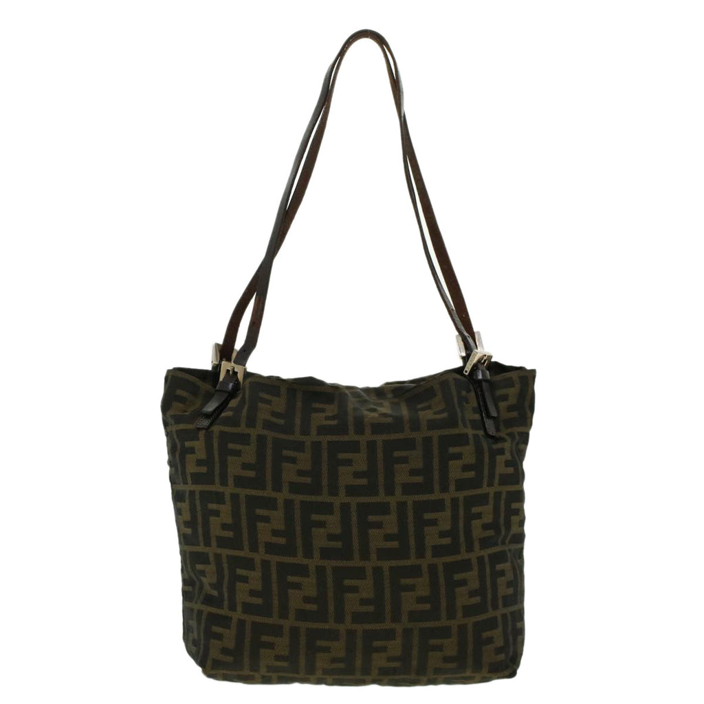 FENDI Zucca Canvas Shoulder Bag Black Brown 2228-26633-008 rd4980
