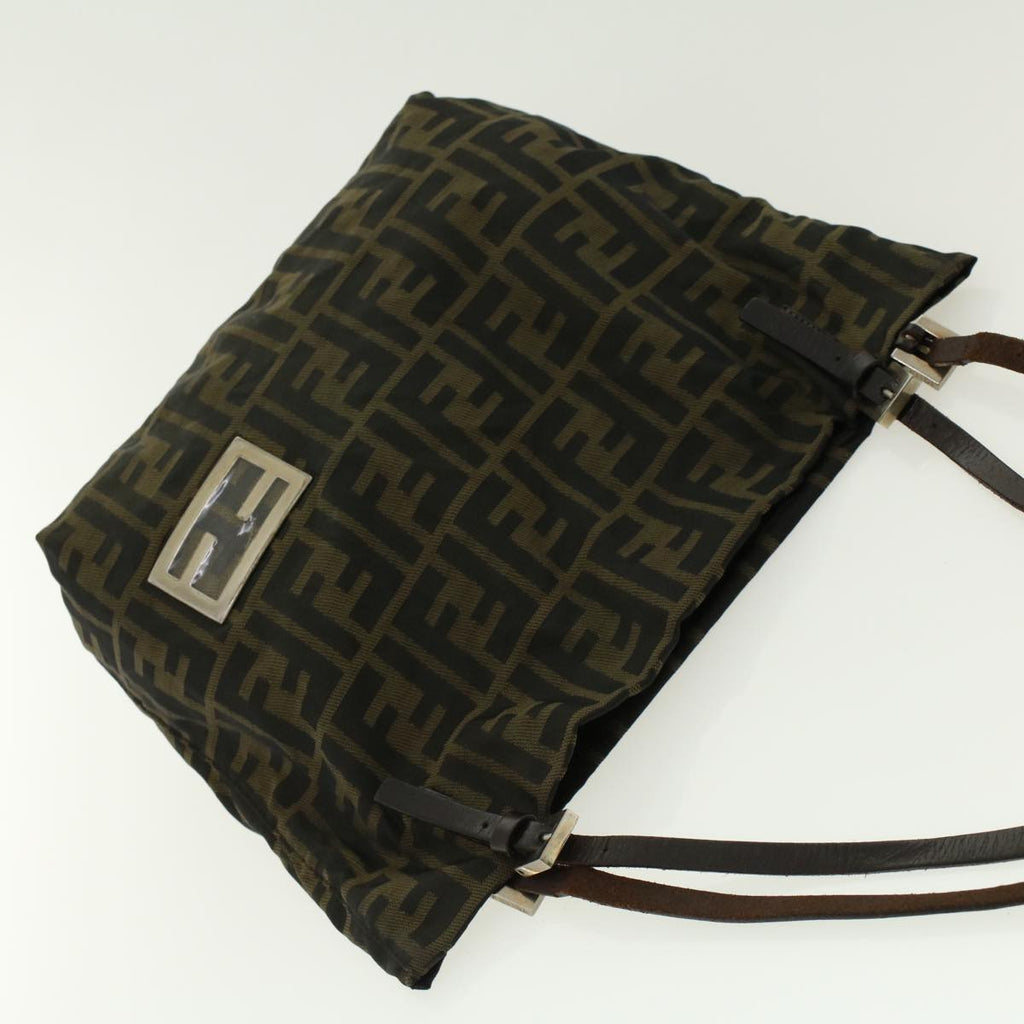 FENDI Zucca Canvas Shoulder Bag Black Brown 2228-26633-008 rd4980