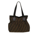 FENDI Zucca Canvas Shoulder Bag Black Brown rd5025
